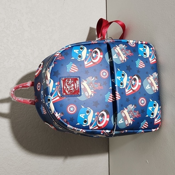 Loungefly POP Captain America Marvel Backpack Purse NWOT